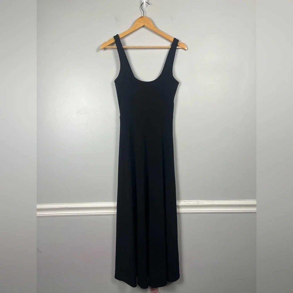 J. Crew Scoopneck A-line midi dress in matte jersey size XXS Black